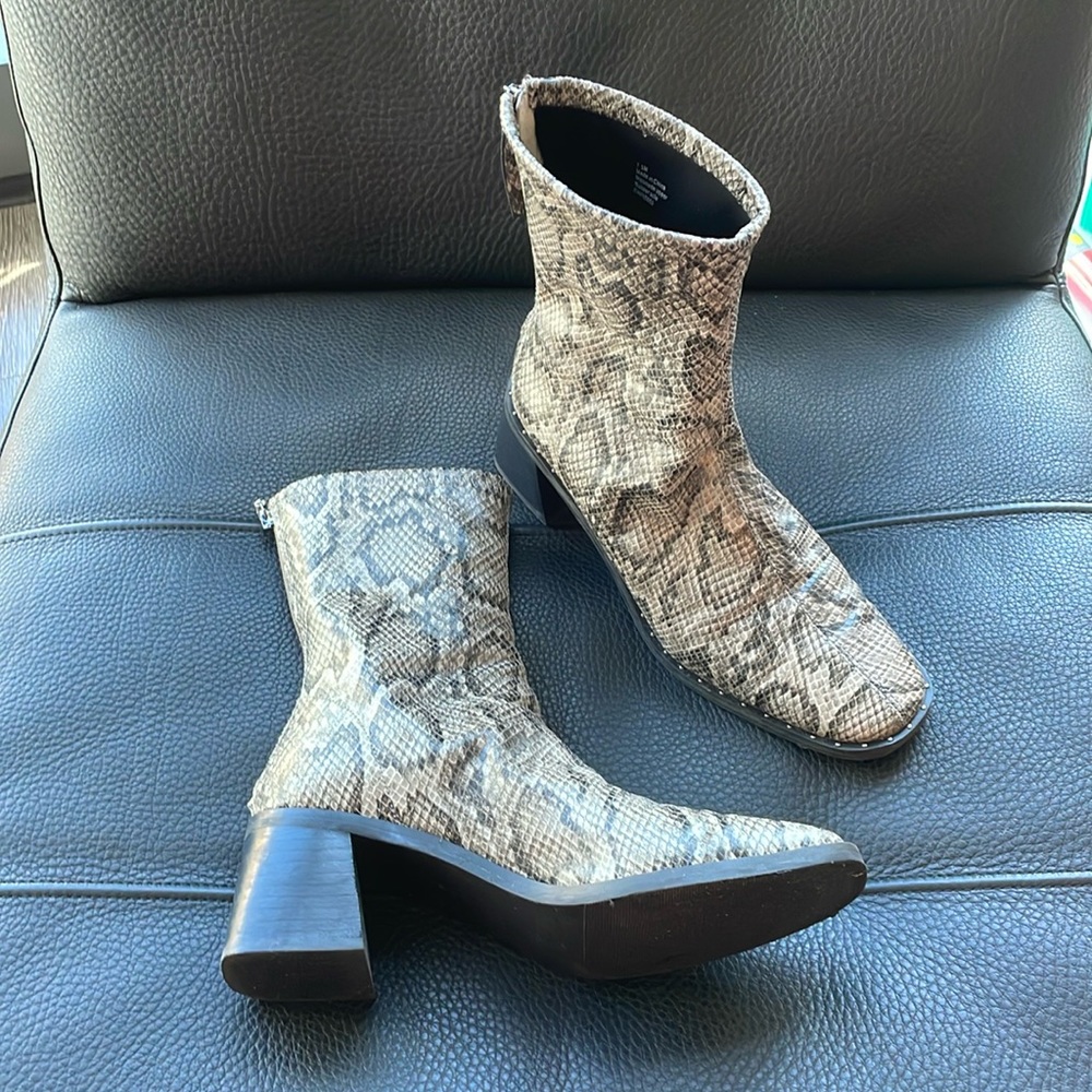 Snakeskin Booties by Open Edit